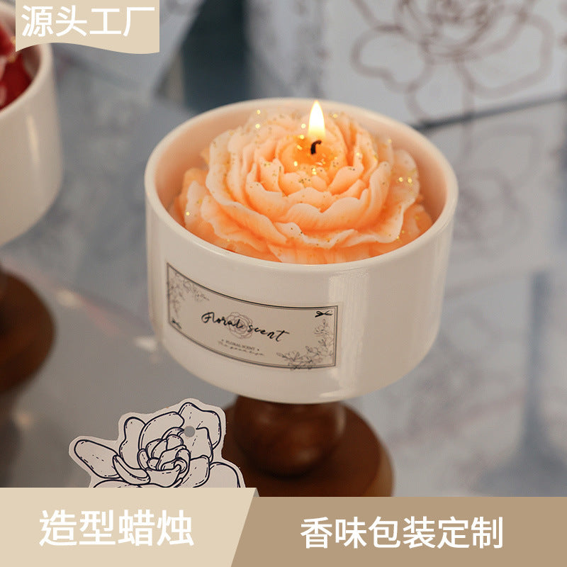 French-Style Gradient Camellia Aromatherapy Candle