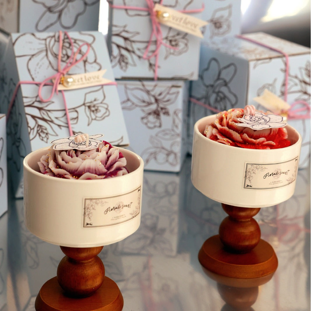 French-Style Gradient Camellia Aromatherapy Candle