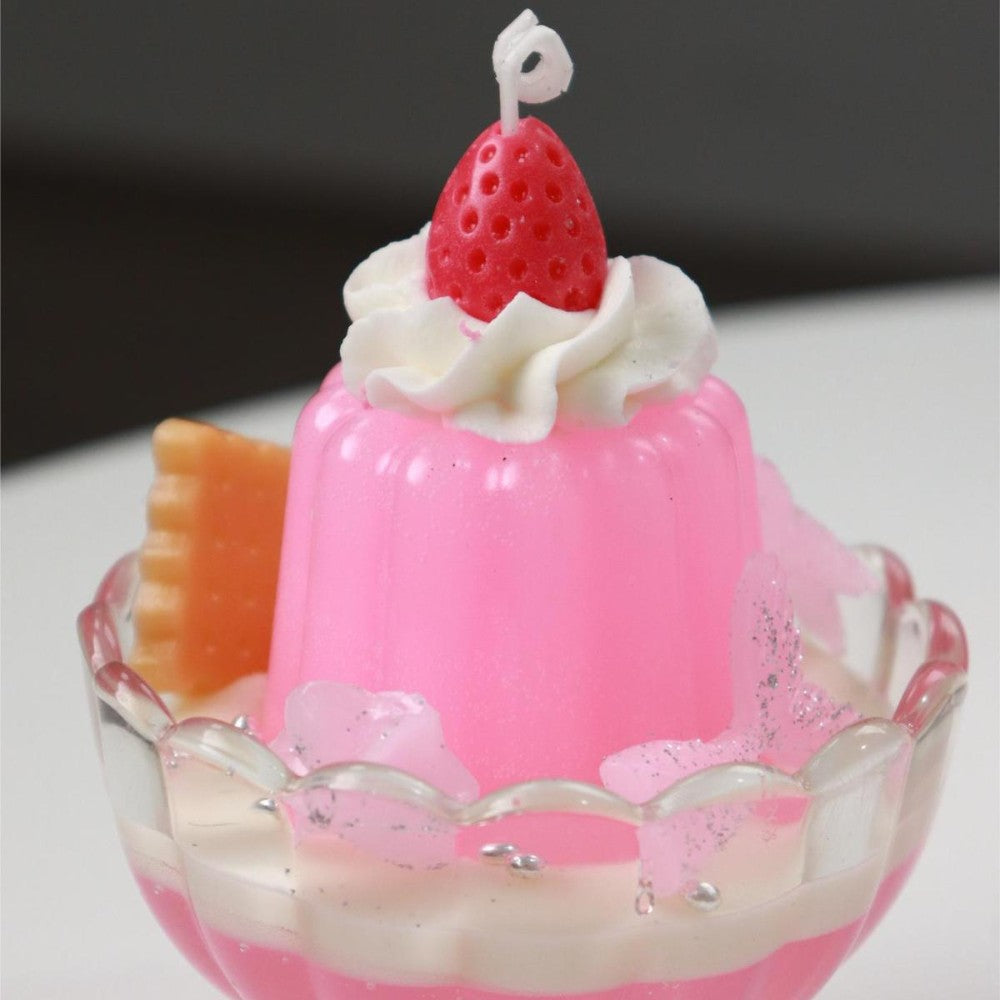 New Product: Pudding Cup Scented Candle Cake with Strawberry Decoration, Handmade Gift for Girlfriends/Best Friends on Birthdays